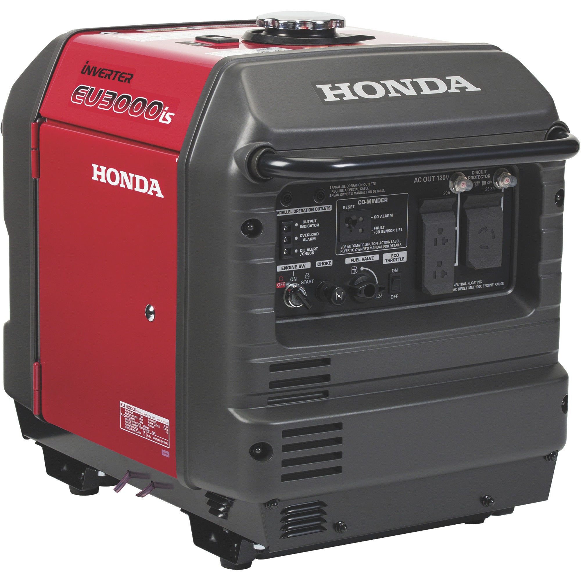Honda Portable Inverter Generator, 3000 Surge Watts, 2800 Rated Watts, Electric Start, Model# EU3000S1AN